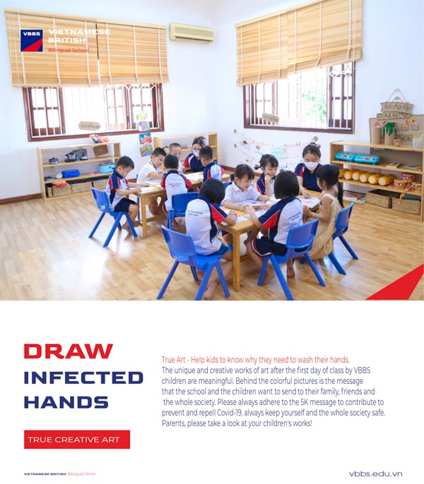True Art: Draw infected hands. Help kids to know why they need to wash their hands.